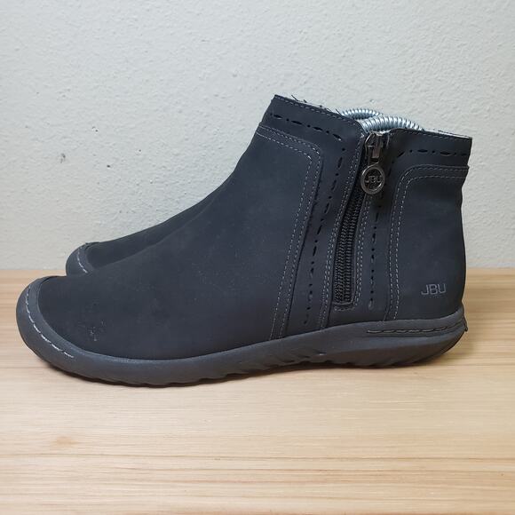 JBU Women's Size 7 Juno Side Zip Ankle Bootie Black Faux Leather Comfort Casual - Picture 1 of 12